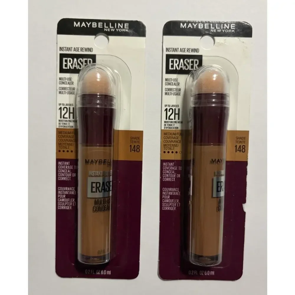 Maybelline Instant Age Rewind Eraser Concealer Shade 148 Lot 2 Multi Use 12H NEW
